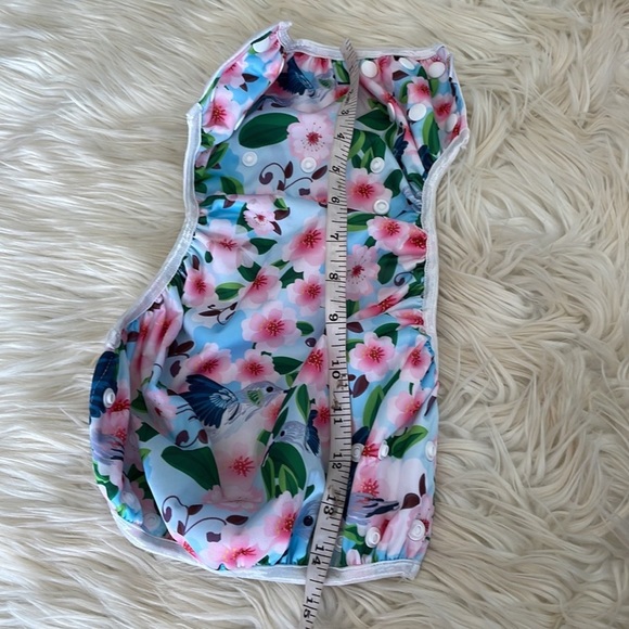 Alvababy floral purple hummingbird reusable snap button baby diapers swim diaper - Picture 11 of 16